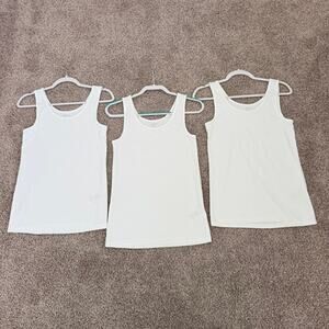 Amazon Essentials Slim-Fit Scoop Neck Tank Tops White Stretch Women's Large